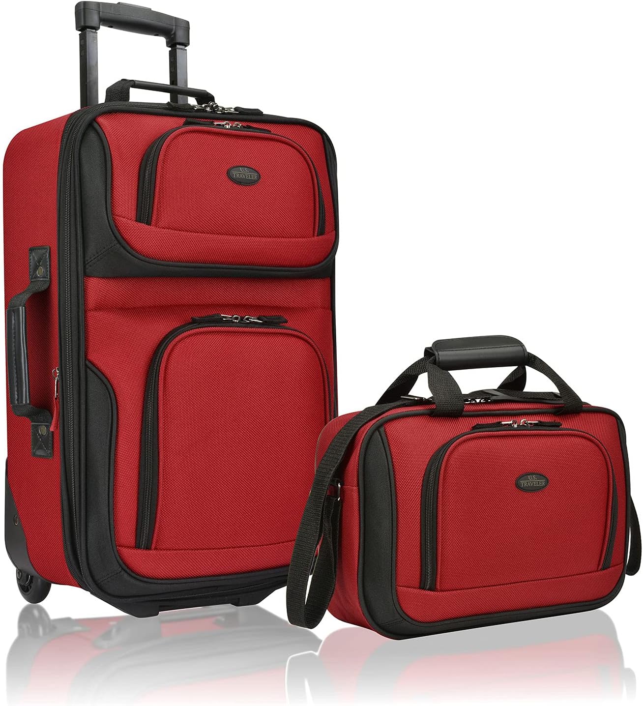 230527211608037_1 U.S. Traveler Rio Rugged Fabric Expandable Carry-on Luggage Set, Purple, 2 Wheel - Image 1